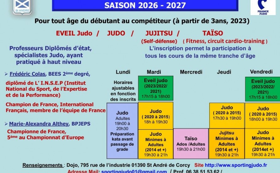 Inscription 2026 - 2027